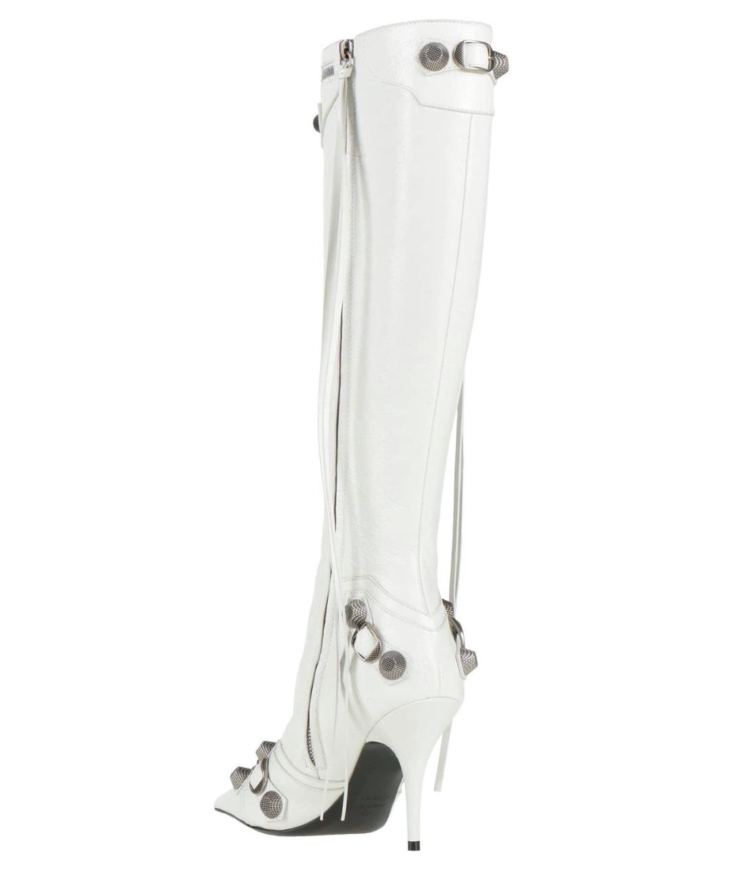 BALENCIAGA Белые кожаные сапоги, фото 4