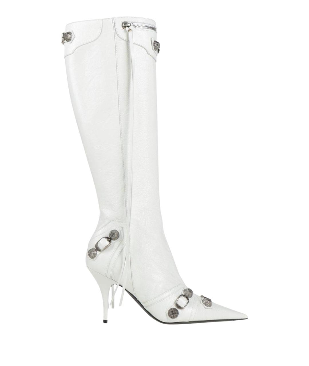 BALENCIAGA Белые кожаные сапоги, фото 1