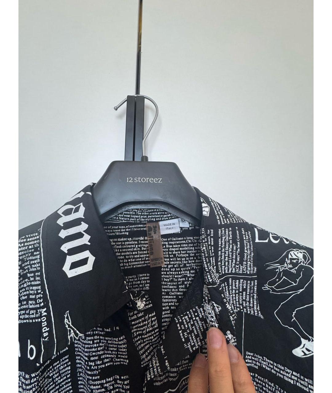 JOHN GALLIANO Черная хлопковая рубашка, фото 2