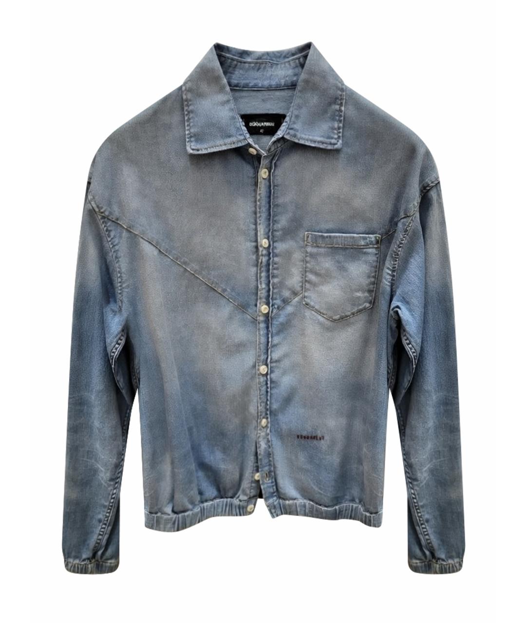 DSQUARED2 Голубая хлопковая кэжуал рубашка, фото 1