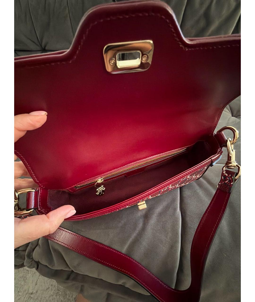 GUCCI Бордовая кожаная сумка через плечо, фото 3
