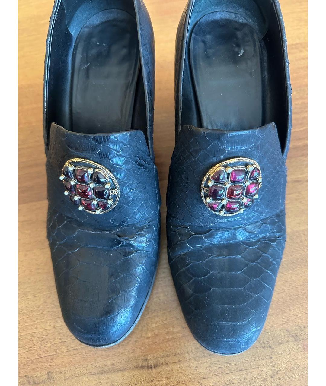 CHANEL Черные туфли из экзотической кожи, фото 6
