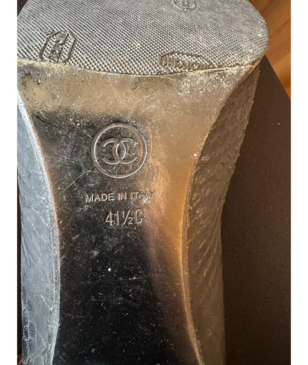 CHANEL Черные туфли из экзотической кожи, фото 7