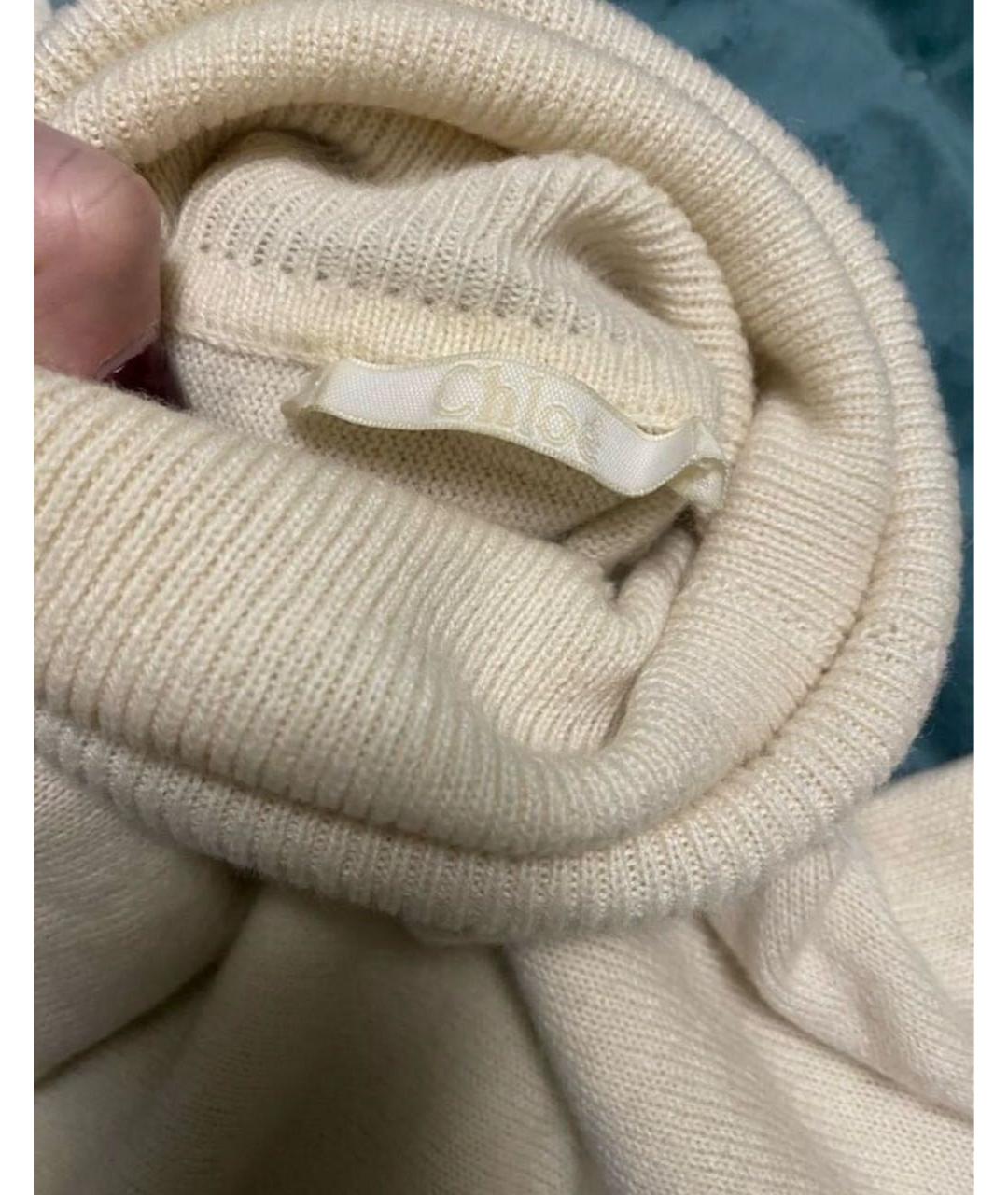 CHLOE Бежевая кашемировая водолазка, фото 3