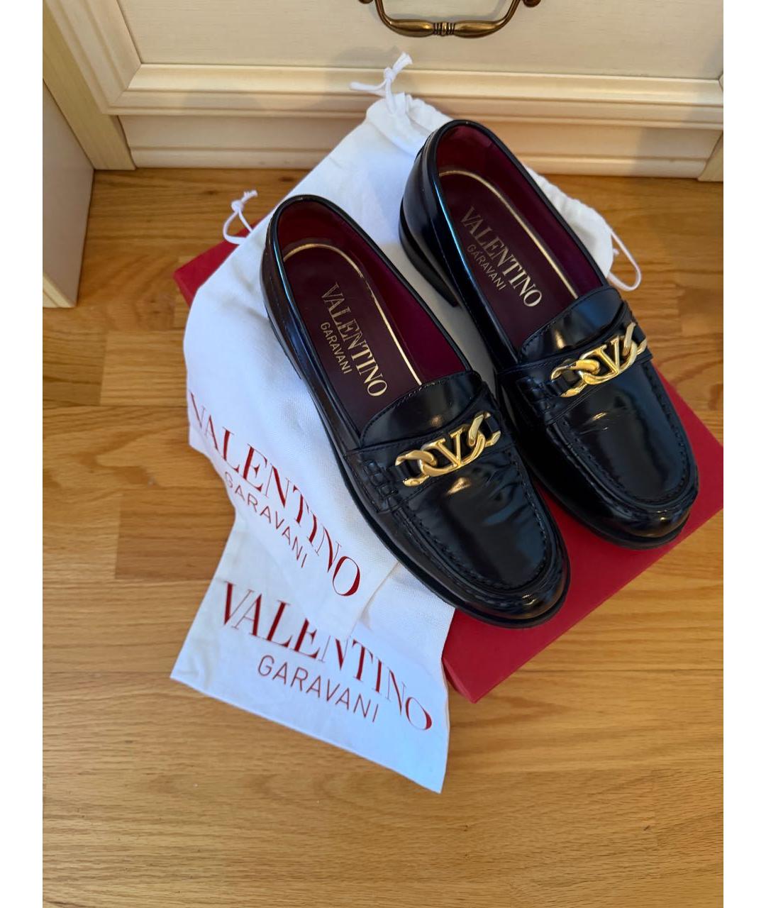 VALENTINO Черные кожаные лоферы, фото 2