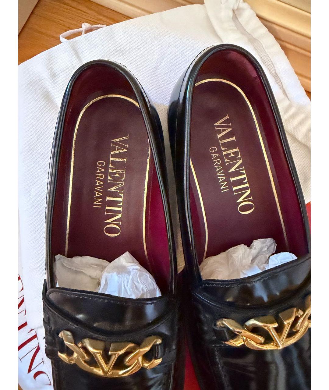 VALENTINO Черные кожаные лоферы, фото 6