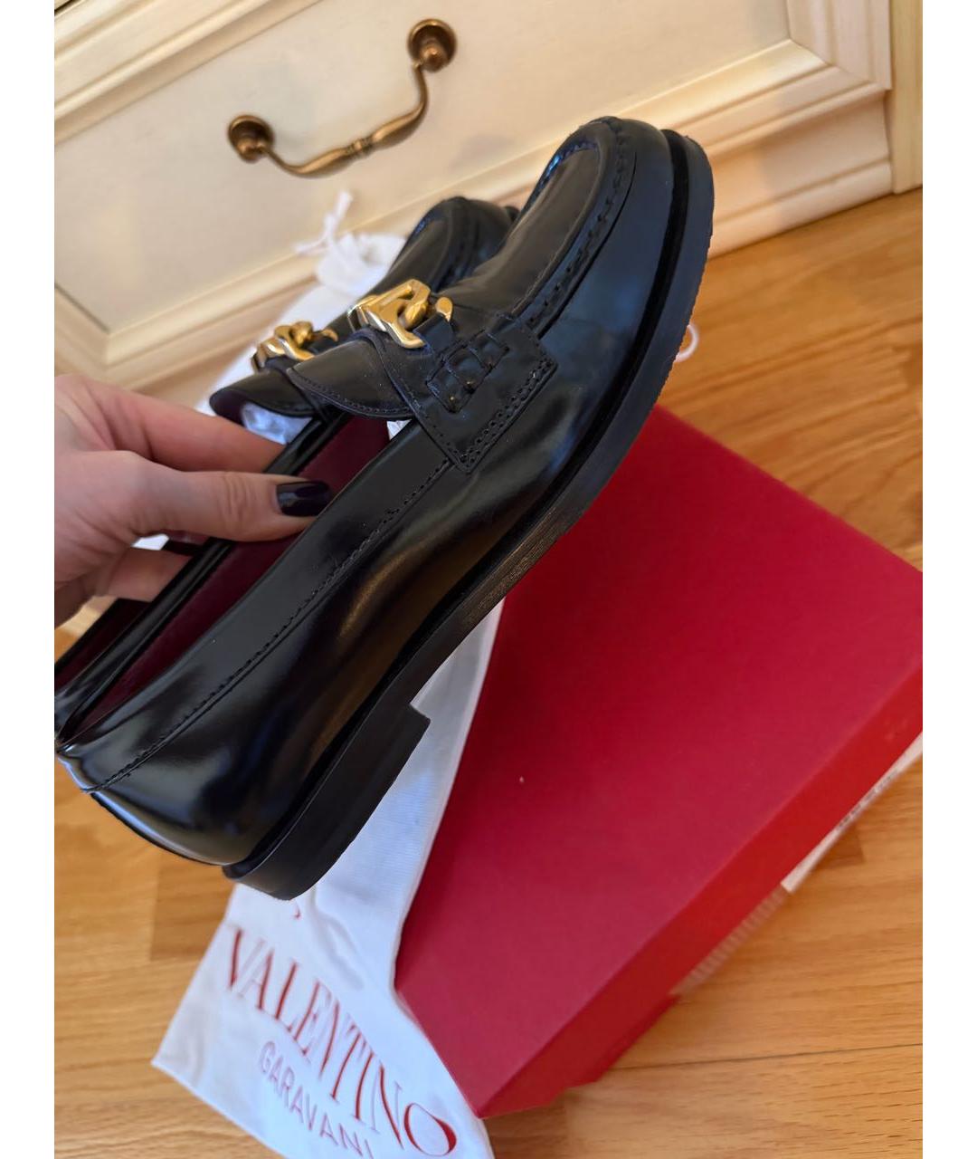 VALENTINO Черные кожаные лоферы, фото 7