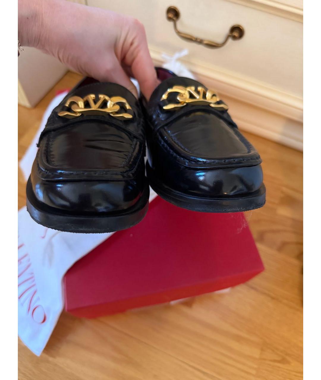 VALENTINO Черные кожаные лоферы, фото 3