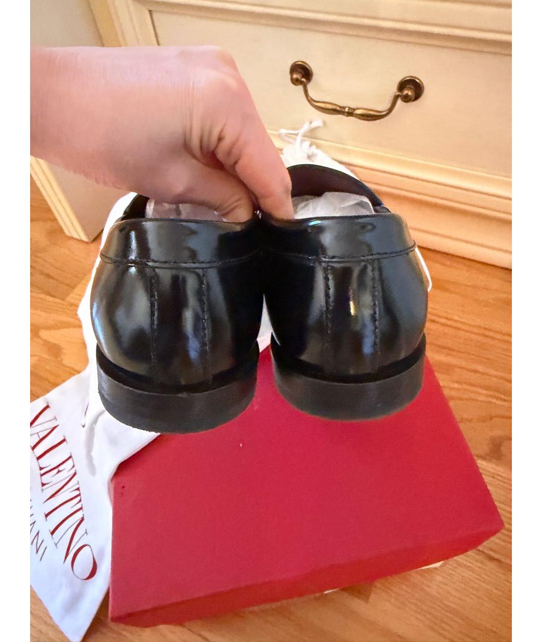 VALENTINO Черные кожаные лоферы, фото 5