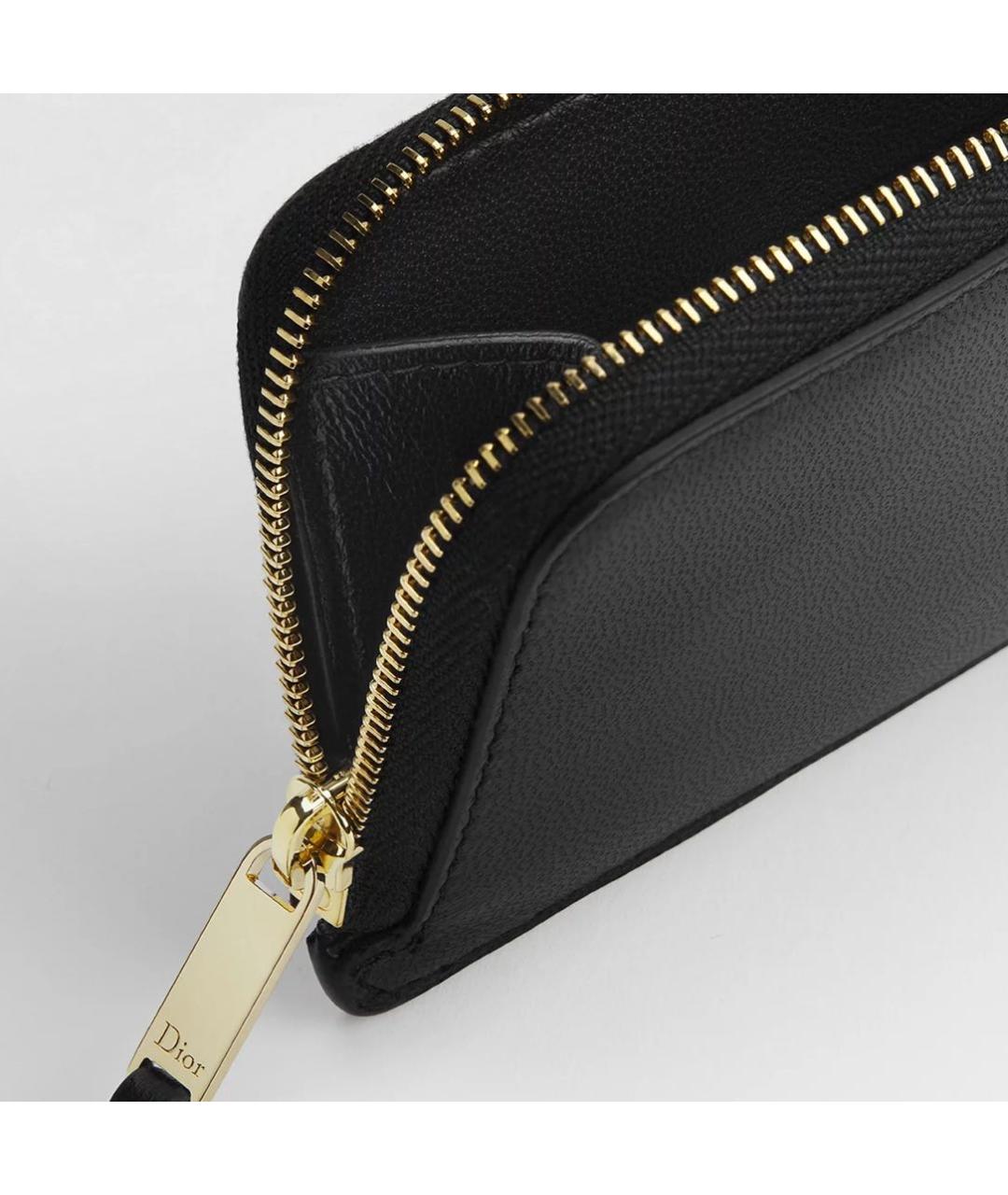 CHRISTIAN DIOR Черный кожаный кардхолдер, фото 4
