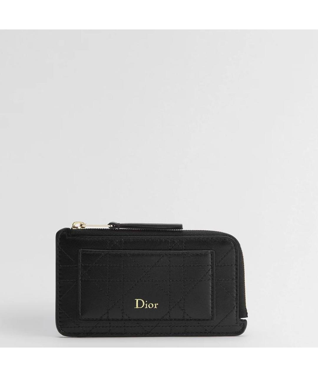 CHRISTIAN DIOR Черный кожаный кардхолдер, фото 5