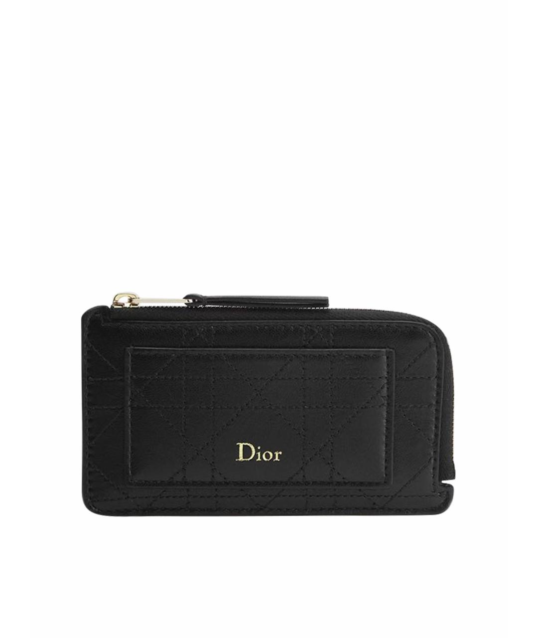 CHRISTIAN DIOR Черный кожаный кардхолдер, фото 1