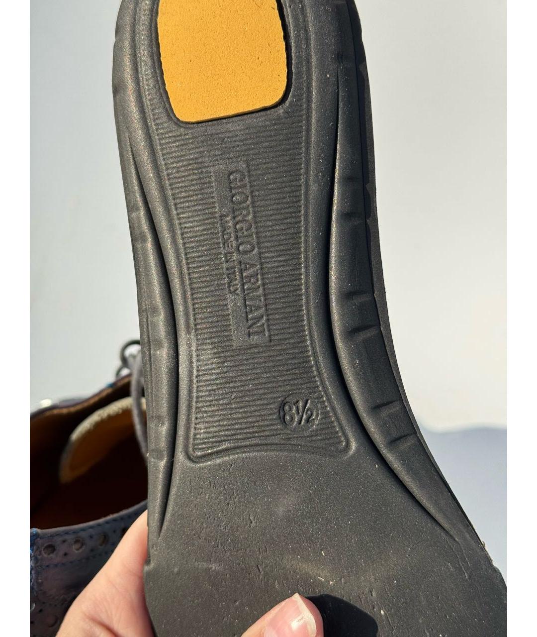 GIORGIO ARMANI Темно-синие кожаные туфли, фото 5