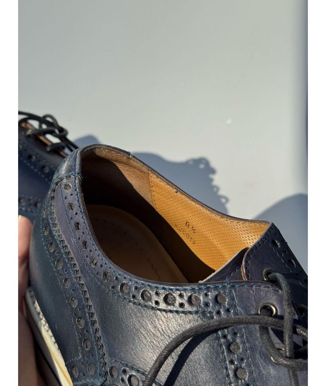GIORGIO ARMANI Темно-синие кожаные туфли, фото 6