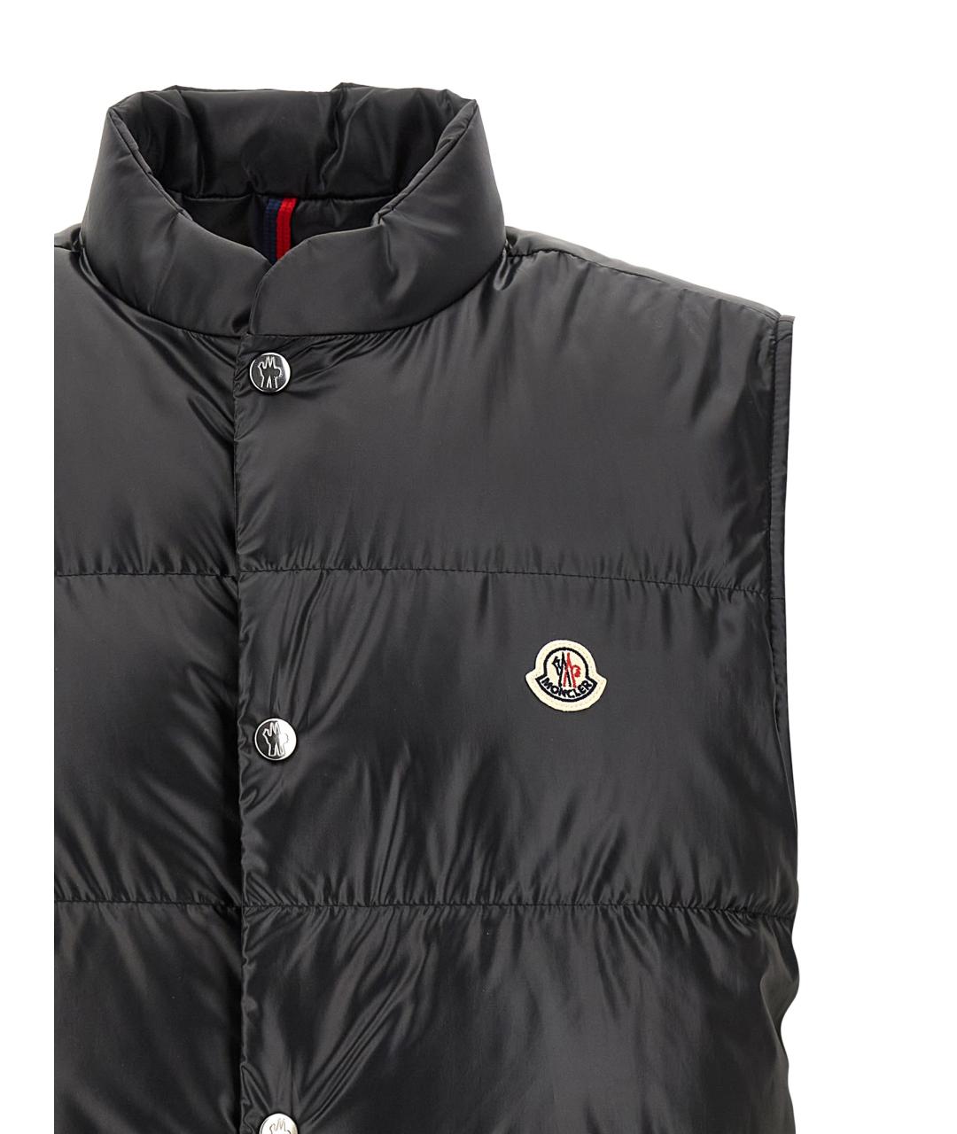 MONCLER Черный полиэстеровый жилет, фото 3