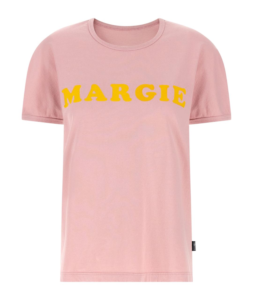 MM6 MAISON MARGIELA Розовая хлопковая футболка, фото 1