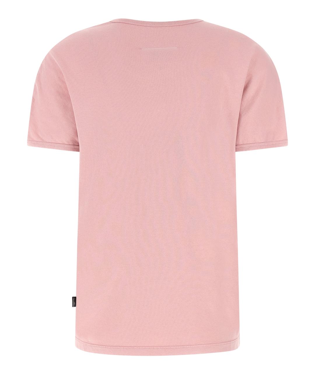 MM6 MAISON MARGIELA Розовая хлопковая футболка, фото 2