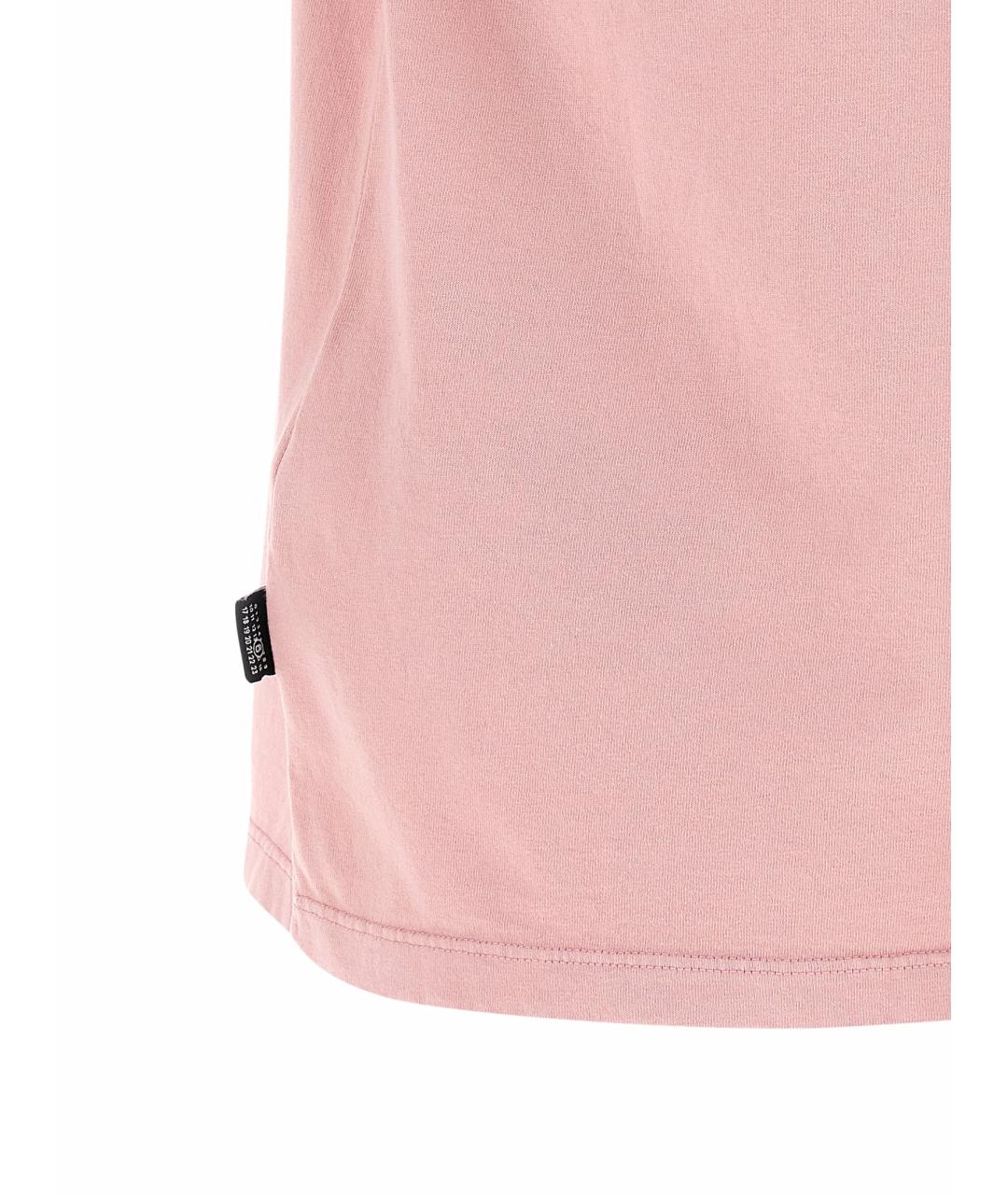 MM6 MAISON MARGIELA Розовая хлопковая футболка, фото 4