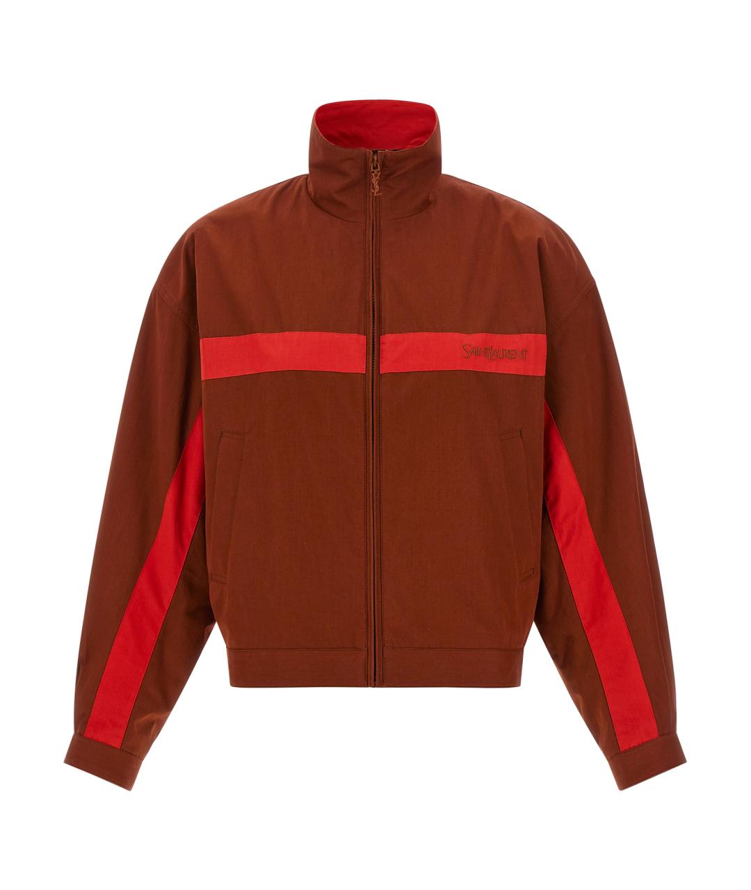 SAINT LAURENT Коричневая хлопковая куртка, фото 1