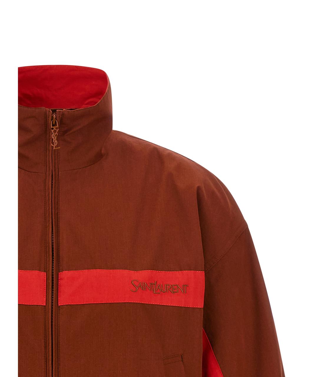 SAINT LAURENT Коричневая хлопковая куртка, фото 3
