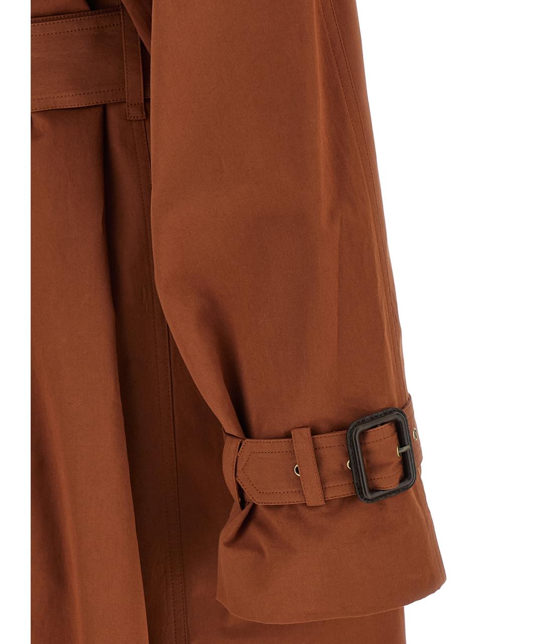 SAINT LAURENT Коричневый хлопковый тренч/плащ, фото 4