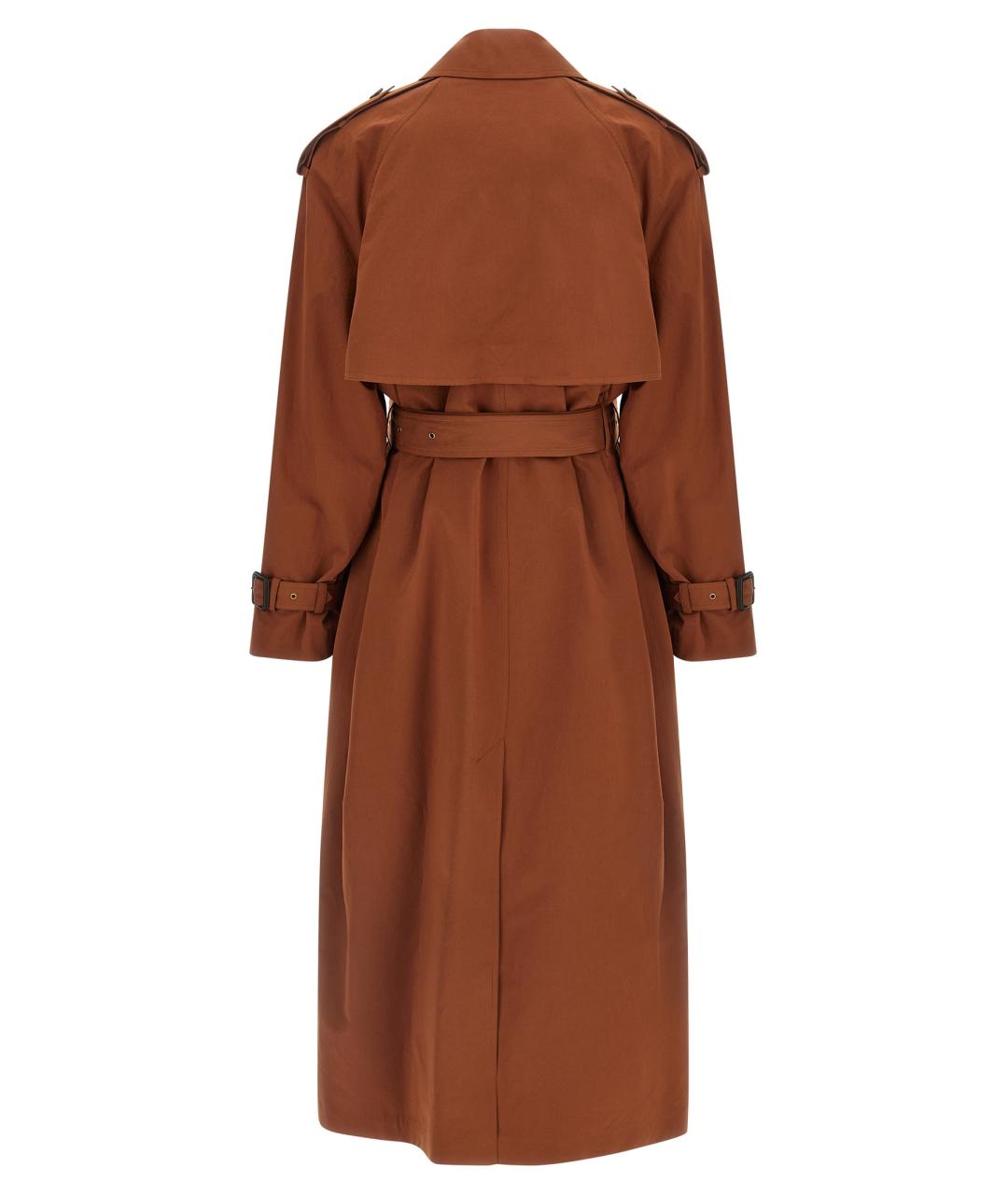 SAINT LAURENT Коричневый хлопковый тренч/плащ, фото 2