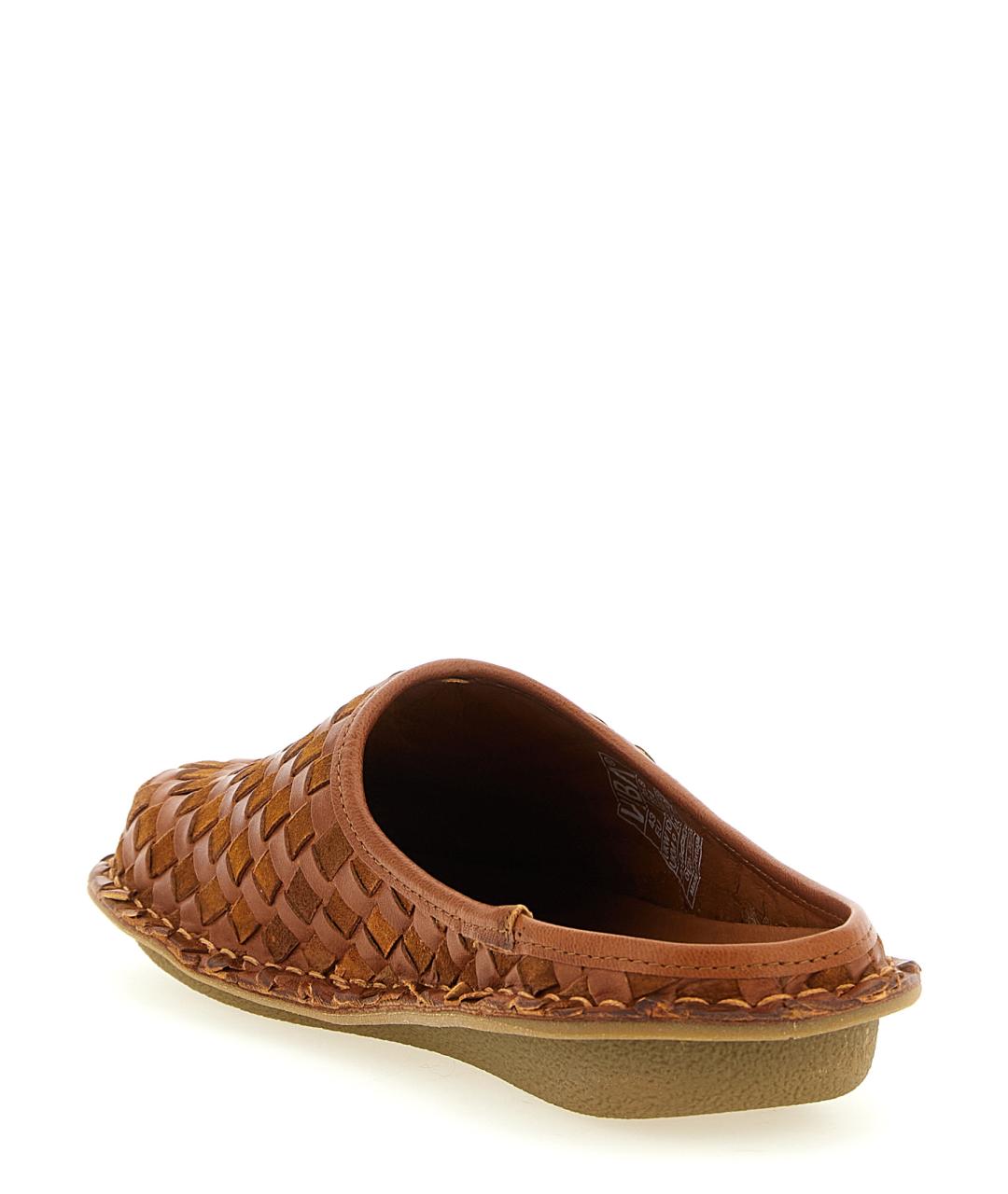 COMME DES GARÇONS HOMME PLUS Коричневые кожаные шлепанцы, фото 3