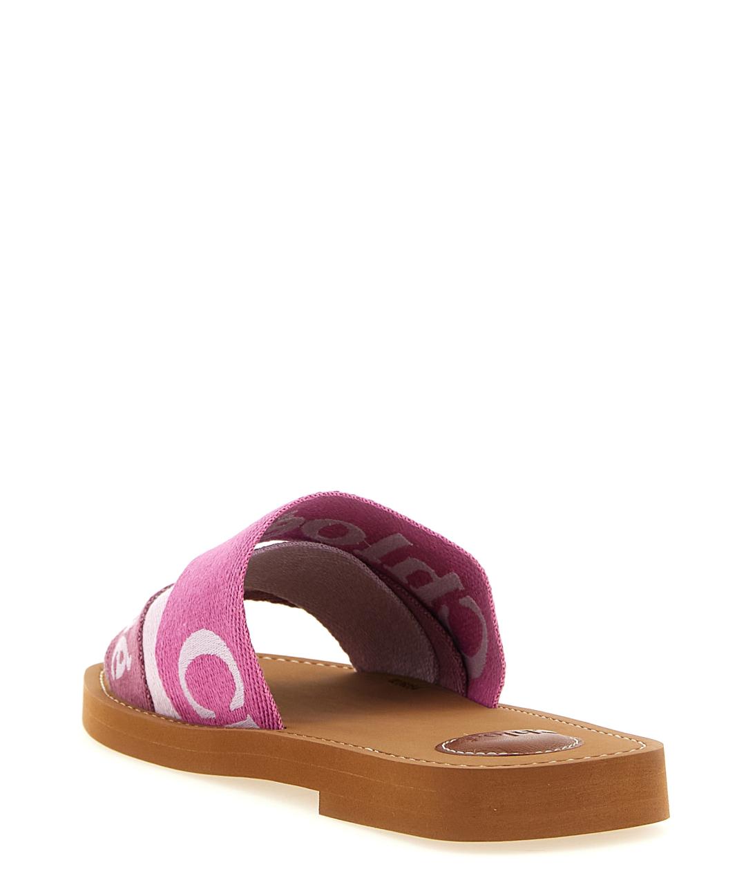 CHLOE Розовые текстильные шлепанцы, фото 3