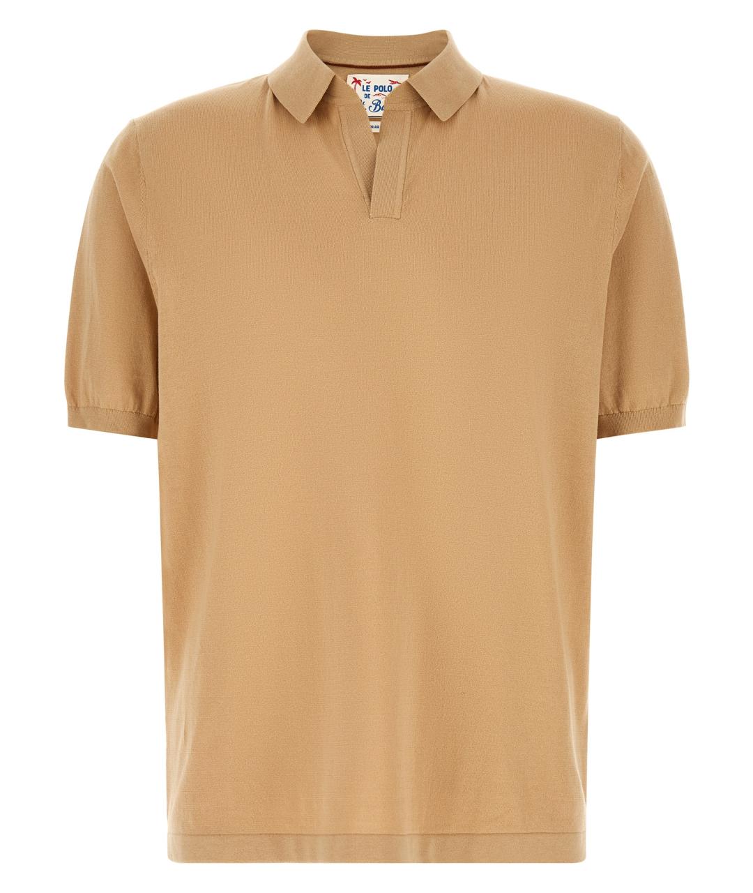 MC2 SAINT BARTH Бежевое хлопковое поло с коротким рукавом, фото 1