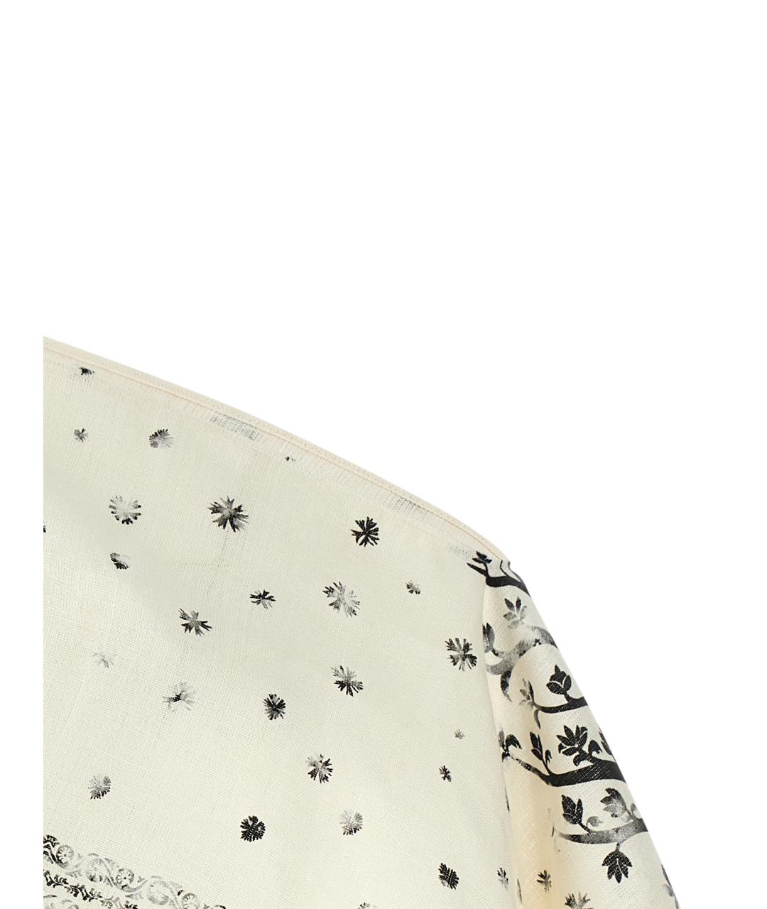 ALBERTA FERRETTI Белая льняная майка, фото 3