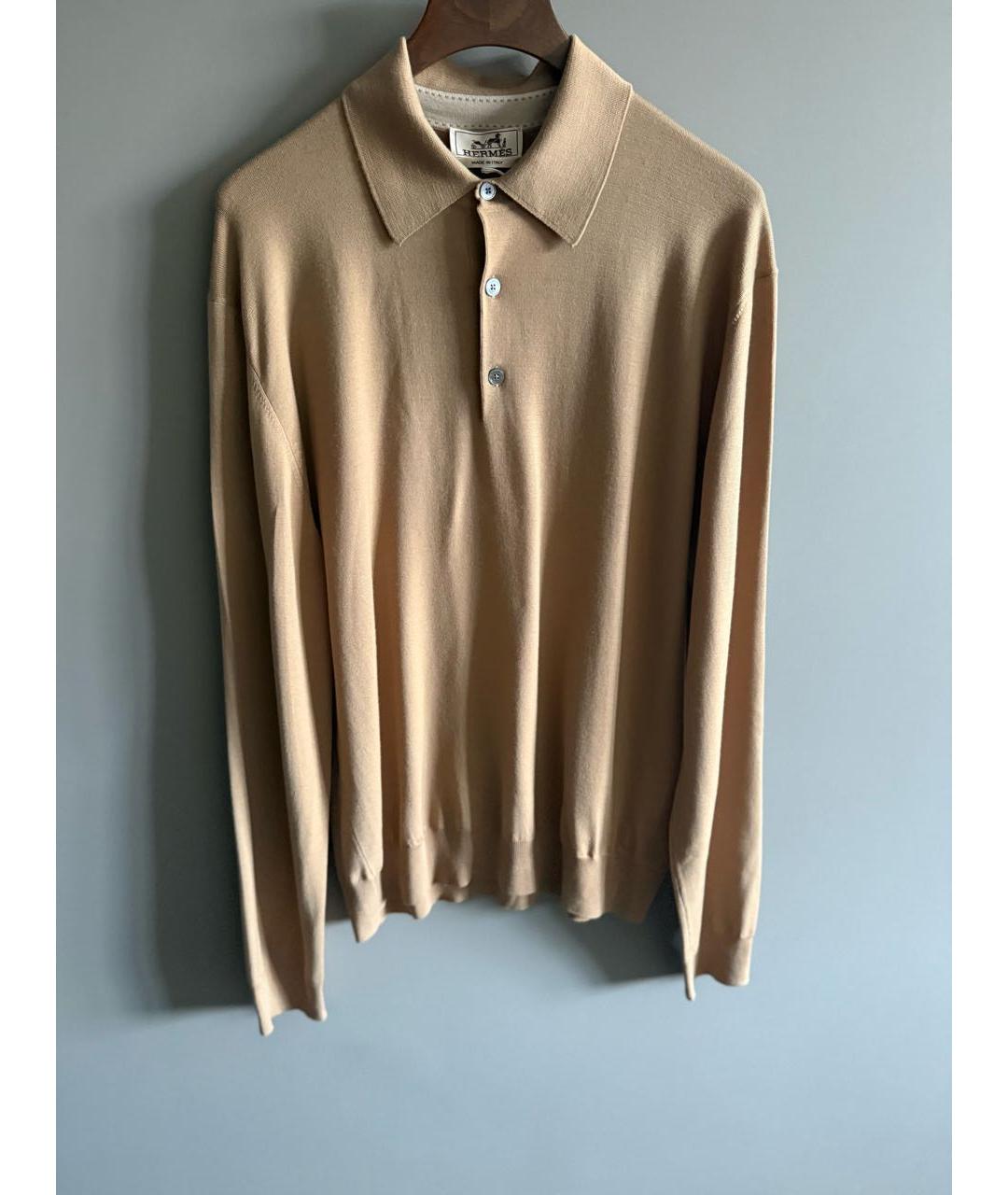 HERMES Бежевый шерстяной джемпер / свитер, фото 6