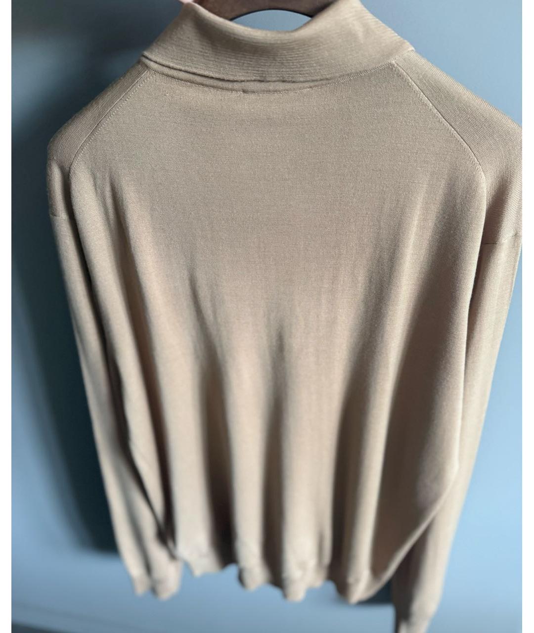 HERMES Бежевый шерстяной джемпер / свитер, фото 2