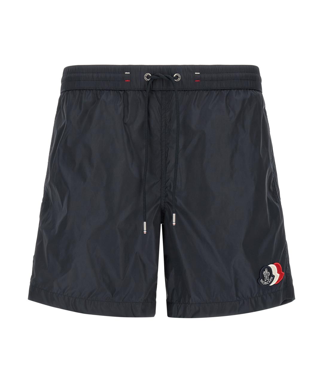 MONCLER Темно-синие полиамидовые шорты, фото 1