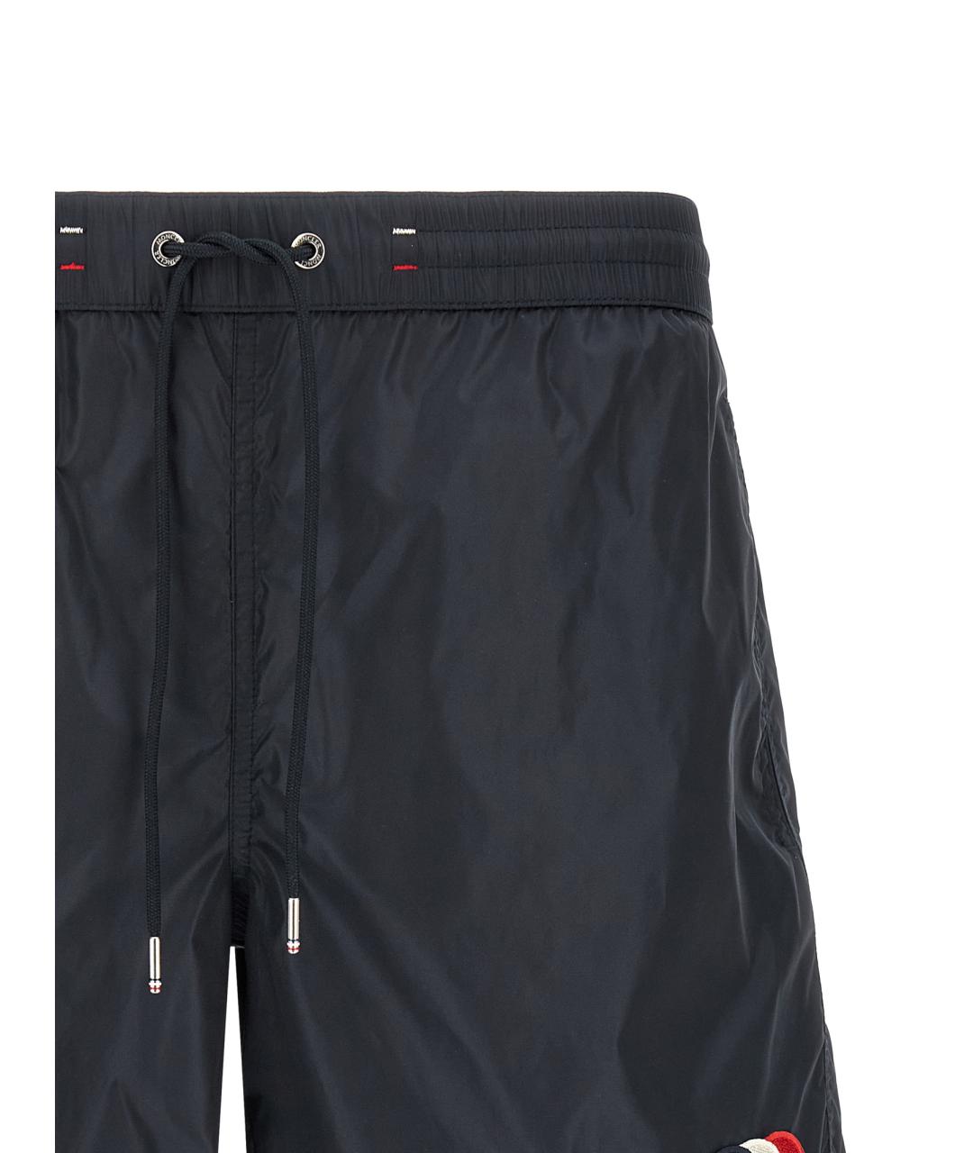 MONCLER Темно-синие полиамидовые шорты, фото 3