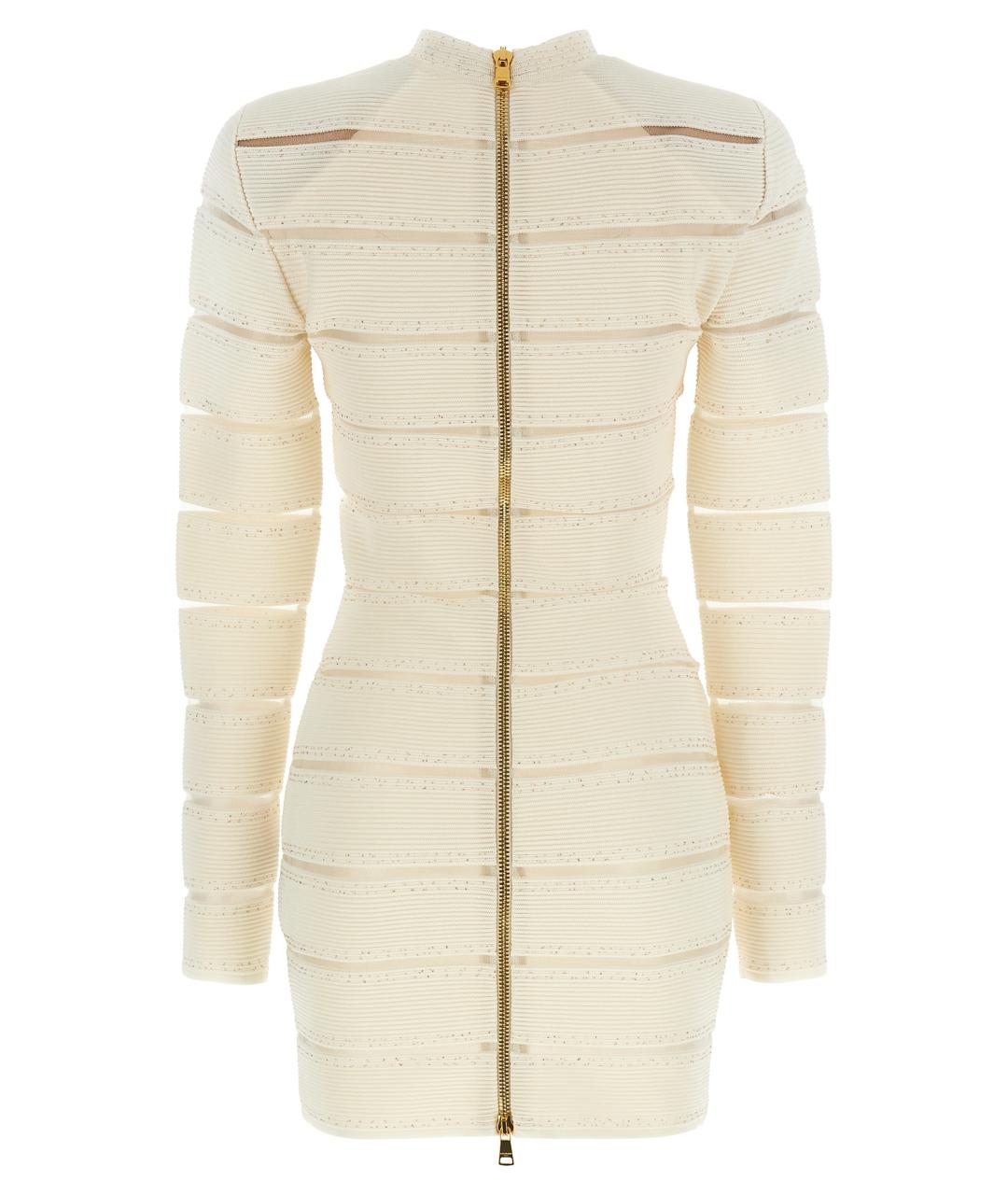 BALMAIN Белое вискозное коктейльное платье, фото 2