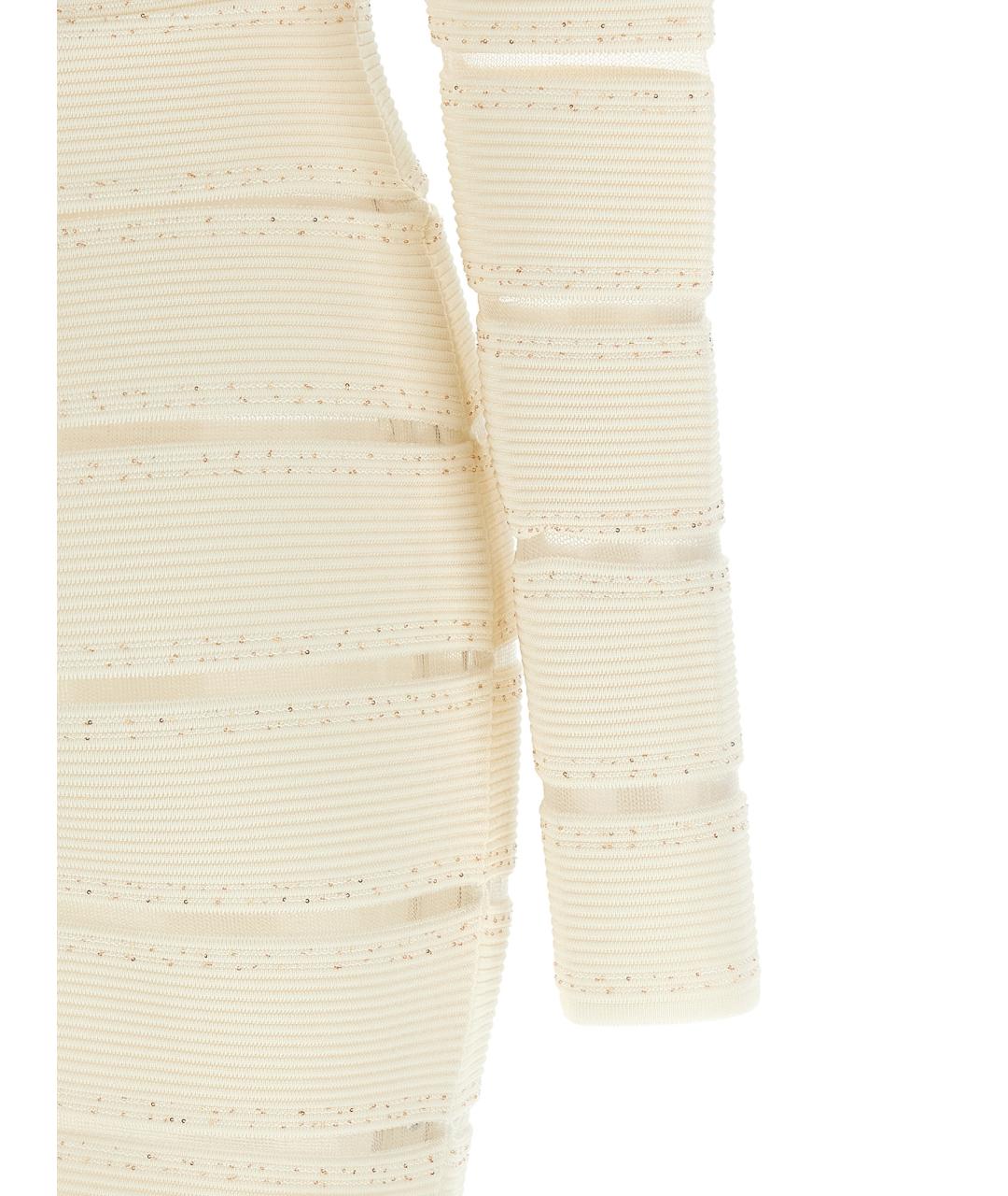 BALMAIN Белое вискозное коктейльное платье, фото 4