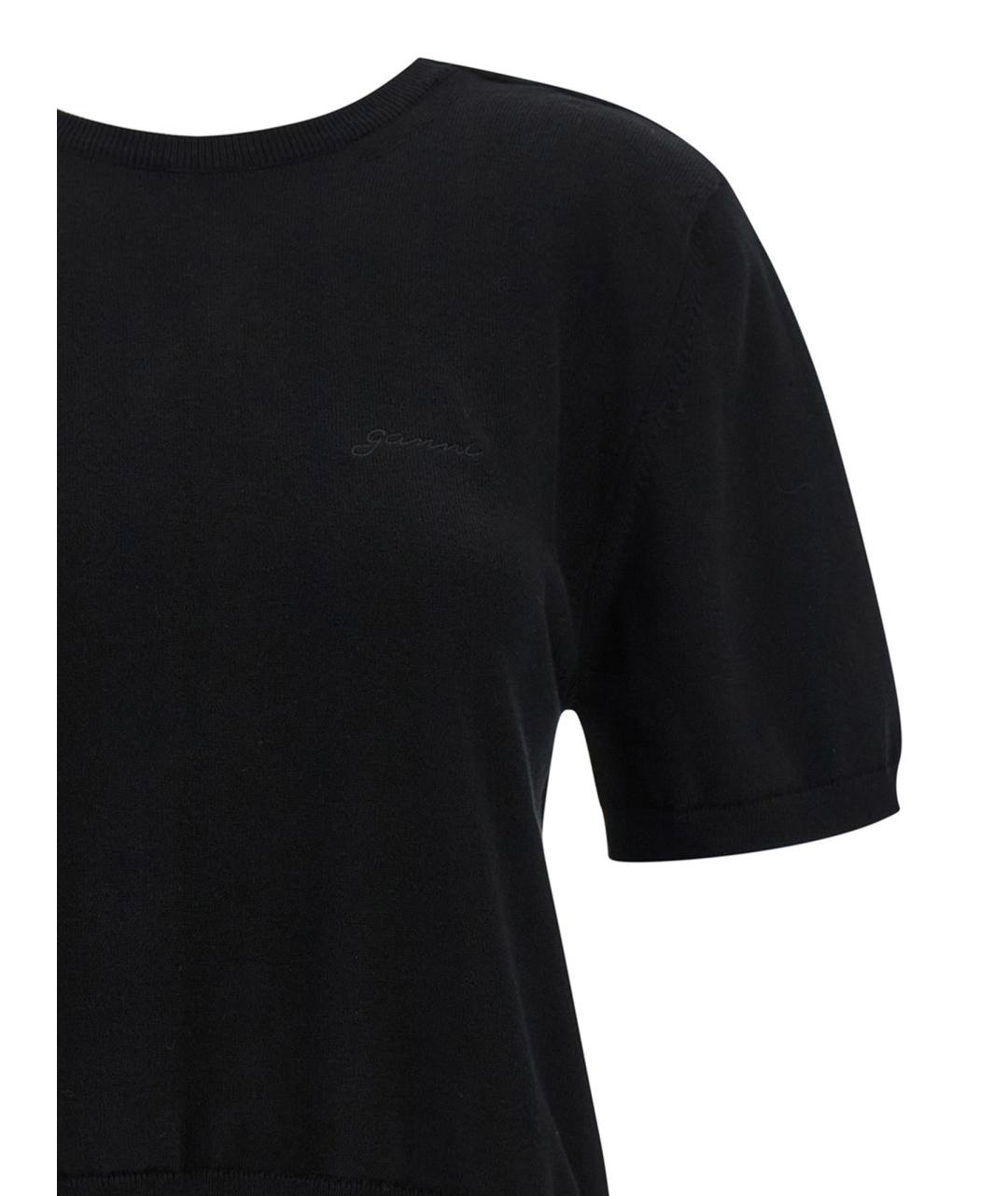 GANNI Черный хлопковый джемпер / свитер, фото 3