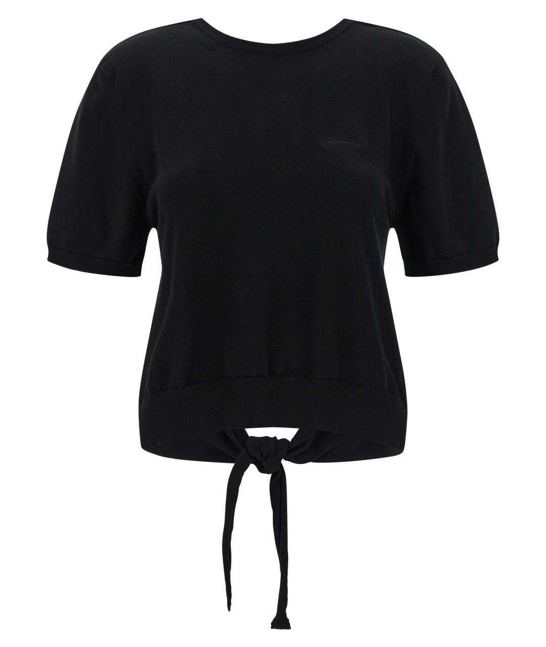 GANNI Черный хлопковый джемпер / свитер, фото 1