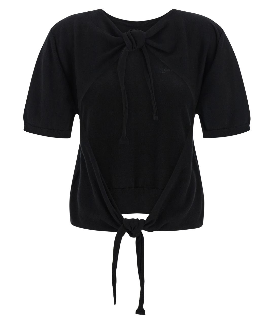 GANNI Черный хлопковый джемпер / свитер, фото 2