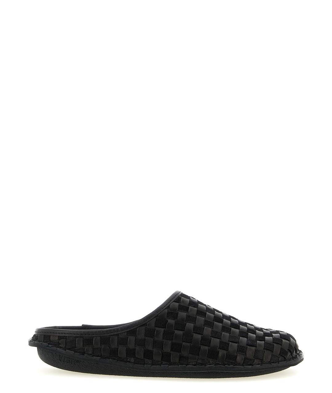 COMME DES GARÇONS HOMME PLUS Черные кожаные шлепанцы, фото 1