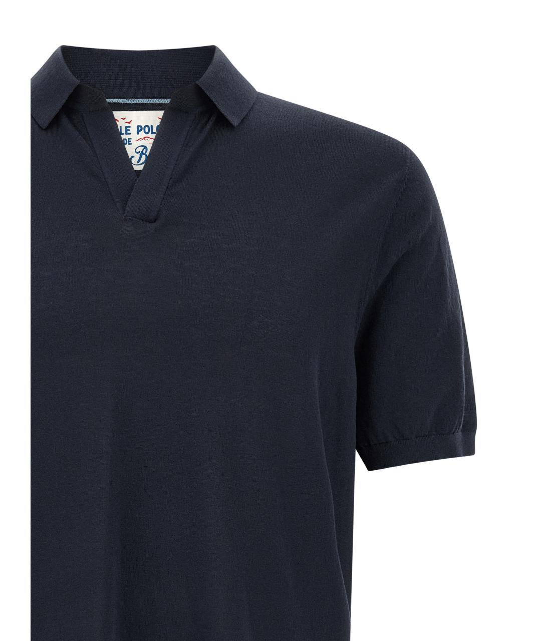 MC2 SAINT BARTH Синее хлопковое поло с коротким рукавом, фото 3