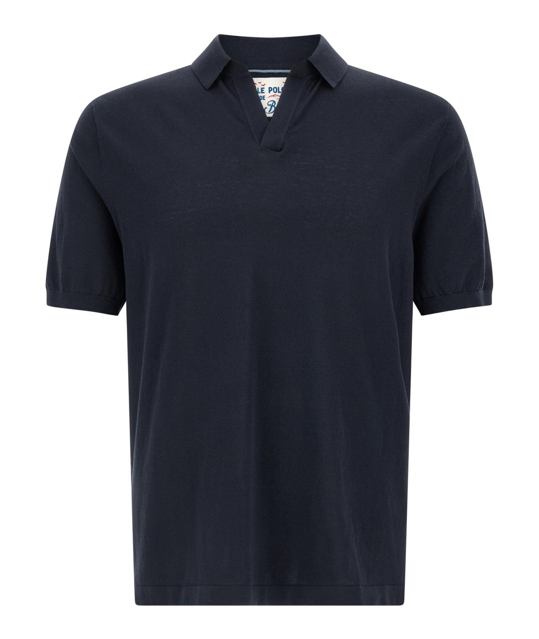 MC2 SAINT BARTH Синее хлопковое поло с коротким рукавом, фото 1