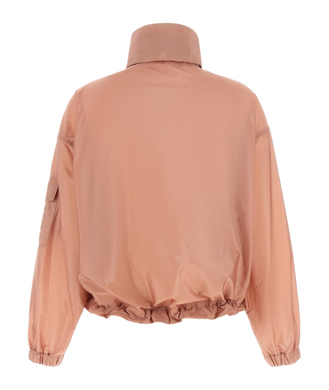 MONCLER Розовая полиамидовая куртка, фото 2