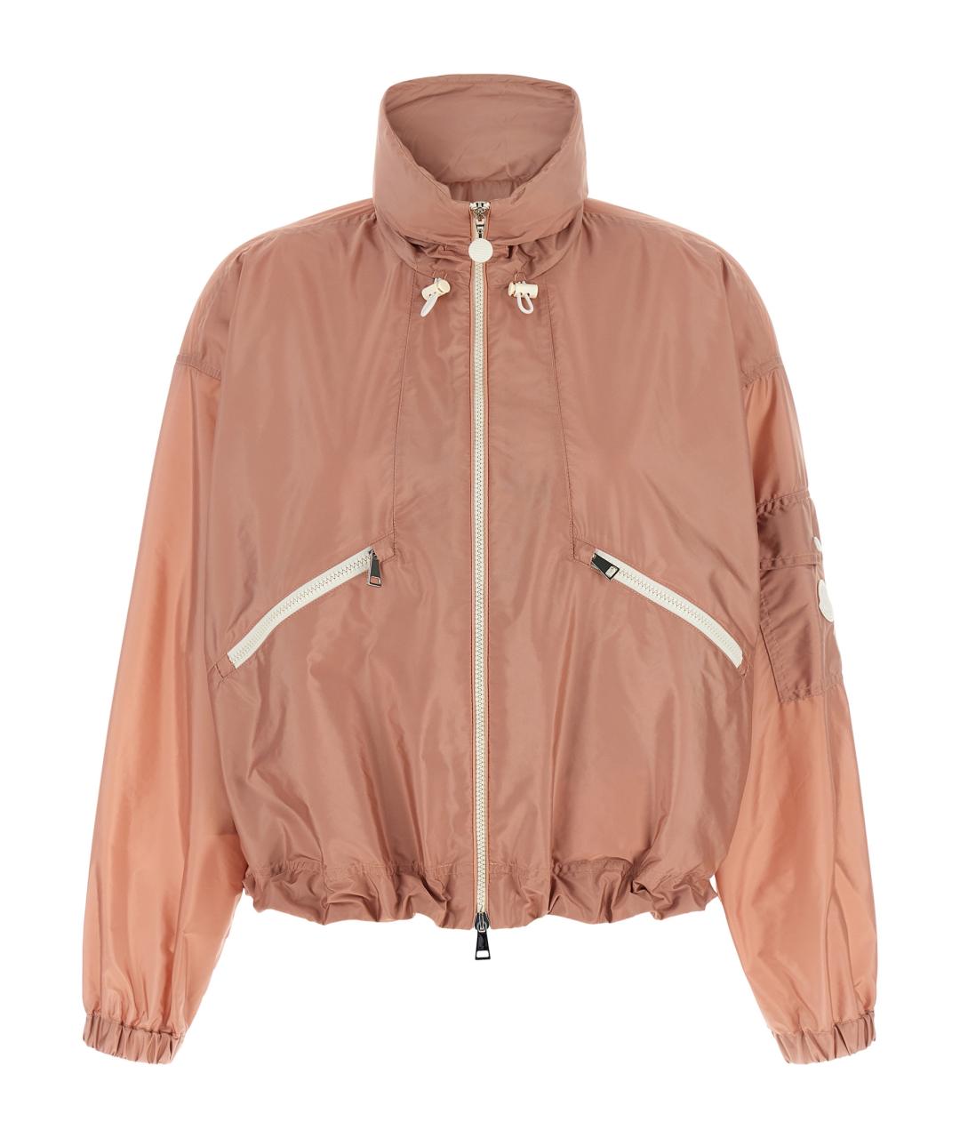 MONCLER Розовая полиамидовая куртка, фото 1