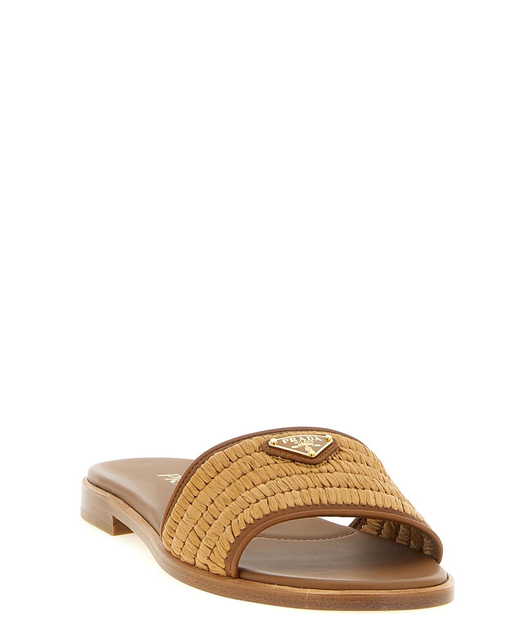 PRADA Коричневые шлепанцы, фото 2