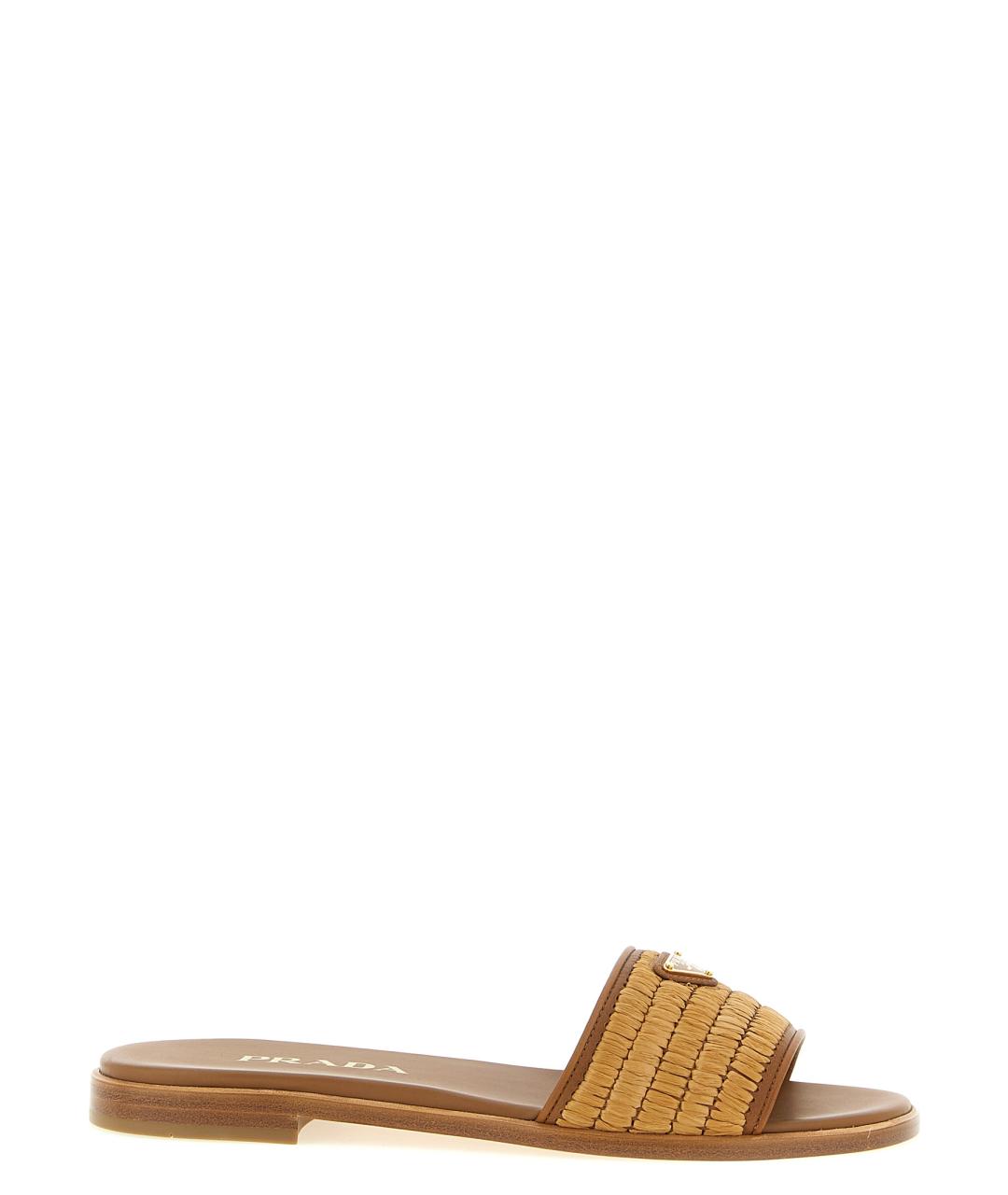 PRADA Коричневые шлепанцы, фото 1