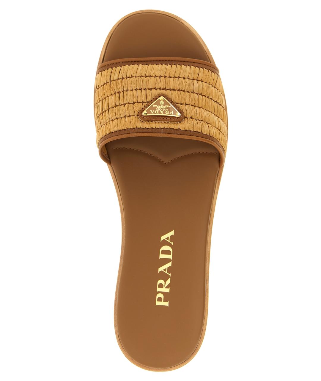PRADA Коричневые шлепанцы, фото 4