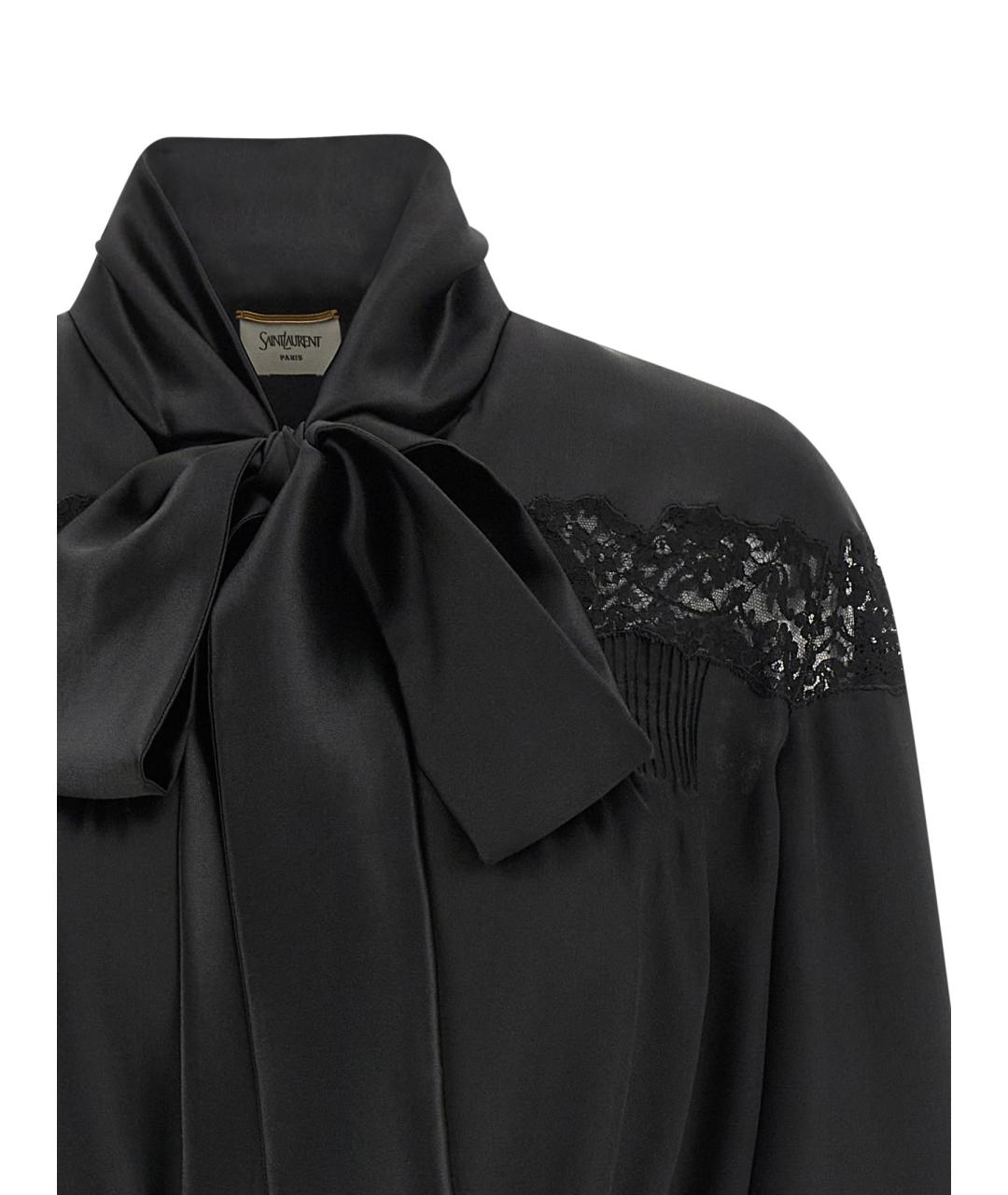 SAINT LAURENT Черная шелковая блузы, фото 3