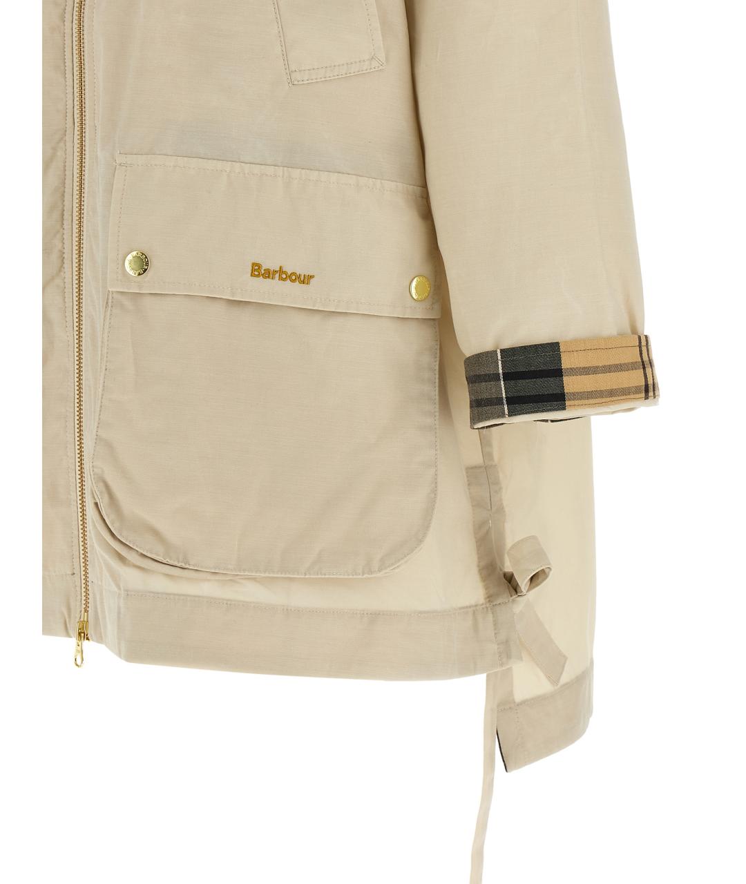 BARBOUR Бежевый хлопковый тренч/плащ, фото 4