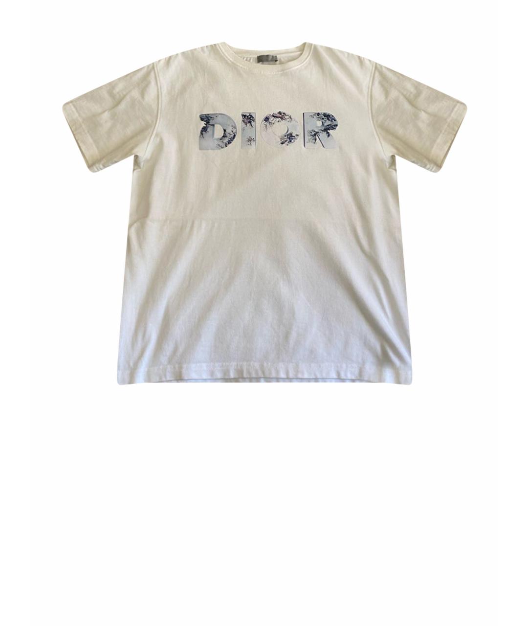 CHRISTIAN DIOR Белая хлопковая футболка, фото 1